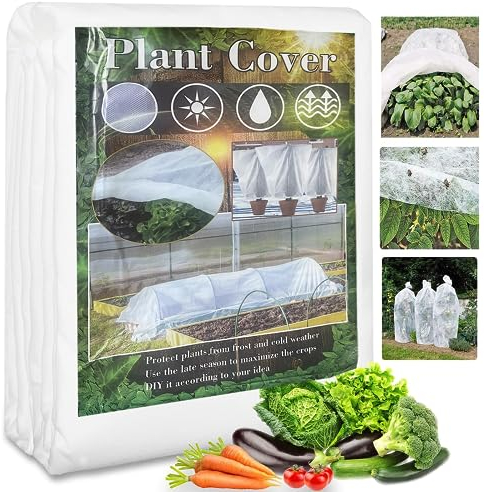 Garden Fleece Frost Protection Plant Cover 40gsm Non-Woven Fabric Horticultural Fleece Plant Blankets Antifreeze Cloth Reusable Cover for Winter Frost Cold Sun Insect Birds Protection (2.5*7.5M)