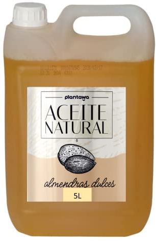 PLANTAWA Aceite de Almendras 5L | 100% Puro y Natural | Hidratante Corporal en Gran Formato | Masajes, Bebés y Estrías | Sin Perfume | Ideal para Uso Frecuente