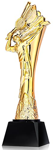 Pokale, Medaillen Auszeichnungen Tischtennis-Meisterpokal Badminton-Einzel-Doppel-Trophäe Goldene Harztrophäe Trophäe Für Den Schulsport Professionelle Spieltrophäe Pokale