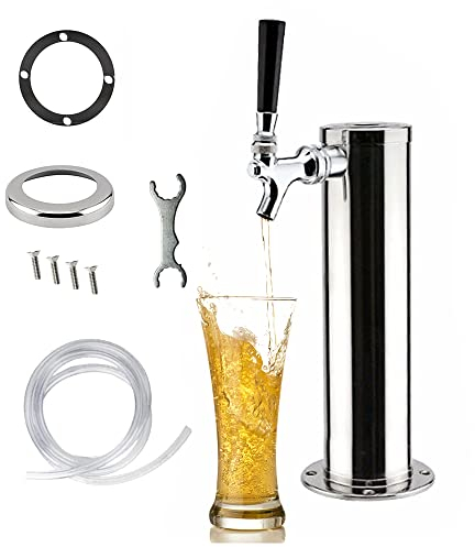 Edelstahl Bierzapfanlage Trinksäule Biersäule mit Zapfhahn, Bier Tower Wasserhahn Edelstahl für Home Bar Restaurants