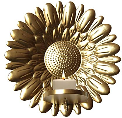 Komsoup Pared Para Velas, Candelabro Dorado Con Portavelas Té, Soportes Metal Montados En La Pared, DecoracióN Pared DecoracióN Del Hogar, Porche, Patio