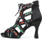 RUYBOZRY Stivali da Ballo Latino Americano Donna con Punta Aperta con Tacco Scarpe Ballo Salsa da Salon Scarpe Danza Tacchi,YCL523-Nero-7.5,EU38