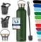 Milu Edelstahl Trinkflasche 350ml 500ml 750ml 1000ml (+3 Deckel) Thermosflasche mit Strohhalm, Isolierte Wasserflasche, Auslaufsichere Isolierflasche doppelwandig (Olivgrün, 1000ml)