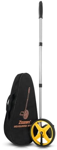 Zozen 15CM Measuring Wheel in Meters, Telescopic/One Key to Reset | Metric Units [Up to 9,999m], Starting Point Arrow, Rolling Measurement with Carrying Bag, Adapt Various Roads
