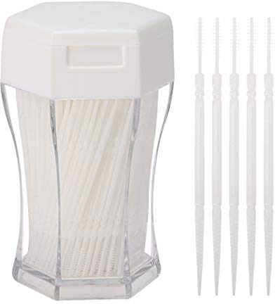 Healifty Zahnstocher Für Zähne 200 Stück – Doppelkopf-Zahnstocher Interdentalbürsten Zahnstocher Für Die Mundpflege (Weiß)