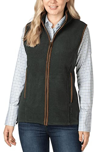 Rydale Ladies Huggate Waistcoat Womens Fleece Gilet Bodywarmer Vest Sleeveless Jacket Country Gilets 12 Colours (Marl Forest, 8)