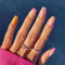 AKOFIC 24 Pièces Carré Faux Ongles Français Court, Rose et Blanc Amande Faux Ongles avec Colle à Ongles, Press On Nails Faux Ongles à Coller Nail Art pour Femme et Fille