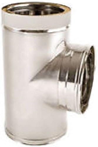 Raccordo a T 90° acciaio inox doppiaparete per canna fumaria coibentata (DIAMETRO 130/180)