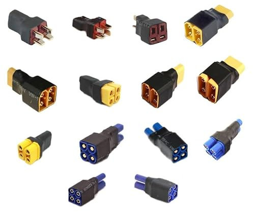 KUENCE 1PCS Deans T Stecker EC3 EC5 XT60 XT90 Parallel Serielle Adapter Lipo Batterie Konverter Stecker Stecker DIY RC Modell zubehör (Color : XT90 Parallel(2M 1F))
