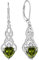 FJ Unendlichkeit Keltischer Knoten Ohrringe - 925 Sterling Silber Hängend Mit Peridot August Geburtsstein - Irischer Glücksschmuck Geschenke für Frauen