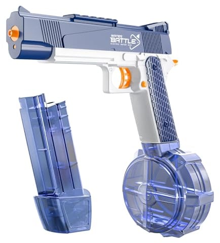 Elektrische Wasserpistole Kinder Erwachsene, Große Kapazität Wasserpistole, Automatische Burst Wasserspritzpistolen, Max Range 32ft, Wasserpistole Elektrisch für Sommer Pool Beach (Blau)