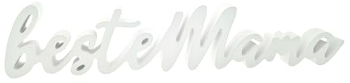 WB wohn trends Deko-Schriftzug Wort Beste Mama weiß, Holz-Buchstaben, Deko-Figur, 36x7x2cm Heim zuhause Haus