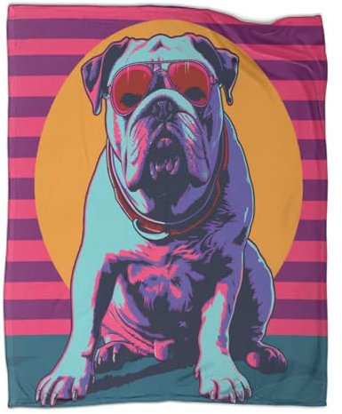 DCABEIOOE Pitbull 3D Bedruckte Decke Flanell Decke Weich Plüsch Wohndecke Für Kleinkind Mädchen Sofa Couch Deko 70x80inch(180x200cm)
