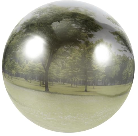 Yardwe Hohlkugeldekoration Aus Edelstahl Weihnachtsdeko Reflektierender Gartenball Reflektierende Kugeln Für Den Außenbereich Blickball Im Freien Außenspiegelkugel Rostfreier Stahl Silver
