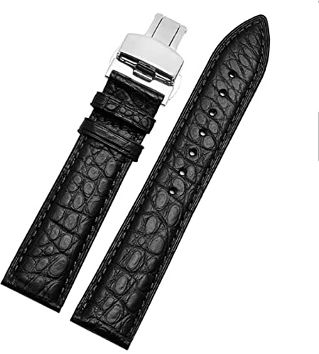 QTYQWC Krokodilleder-Uhrenarmband für alle Markenarmbänder 12 13 14 15 mm mit Faltschließe