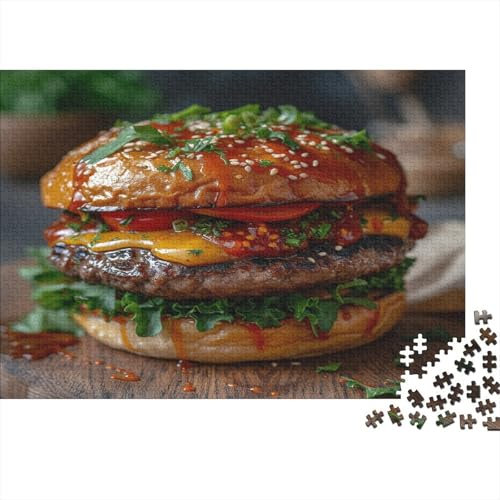Hamburger 1000 Stück Puzzles Für Erwachsene Teenager Stress Abbauen Familien-Puzzlespiel 1000-teiliges Puzzle Kinder Lernspiel Spielzeug Geschenk Puzzel 1000pcs (75x50cm)
