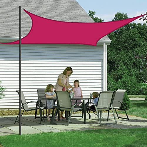 Tenda da sole impermeabile, protezione UV, per balcone, giardino, patio, rosa, rosso, rettangolare, antivento e resistente alle intemperie, 2 x 2,5 m