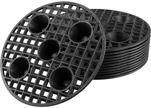 YIXNSW 12 Stück 20cm Blumentopfgitter Matten, Drainmaster Topfpflanzenständer, Rund Pflanzenschutzgitter Drainagegitter,Kunststoff Blumentopf Mesh Pad Gitter für Innen Außenbereich Garten