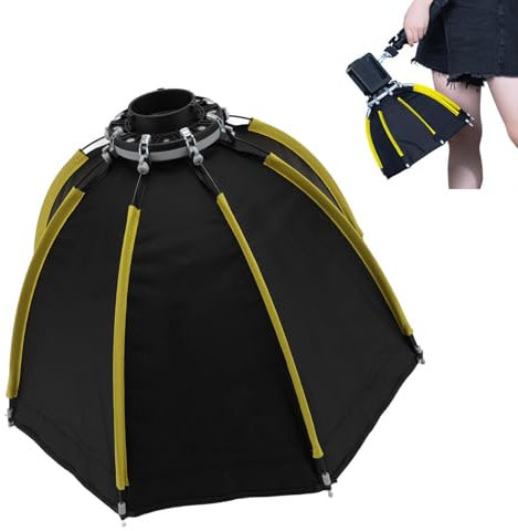 Boîte à Lumière Octogonale de 19,7 Pouces 50 Cm, pour Boîte à Lumière à Grille en Nid d'abeille Bowens Mount, Boîte à Lumière Parapluie à Pliage Rapide et à Installation Rapide