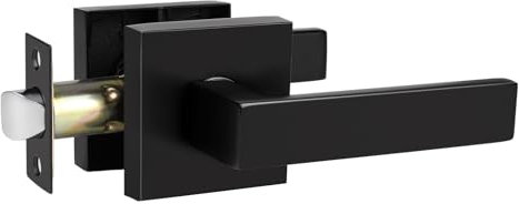 Probrico Matte Black Passage Door Lever Internal Keyless Door Handle 1 Pack Door Knob No-Locking
