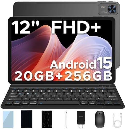 DOOGEE T36 Android 15 Tablet 12 Zoll – 2025 Neues Tablet mit Tastatur/Stift/Maus/Hülle, 32 GB + 256 GB/2 TB, 4G LTE, 8800 mAh, 90 Hz Octa-Core