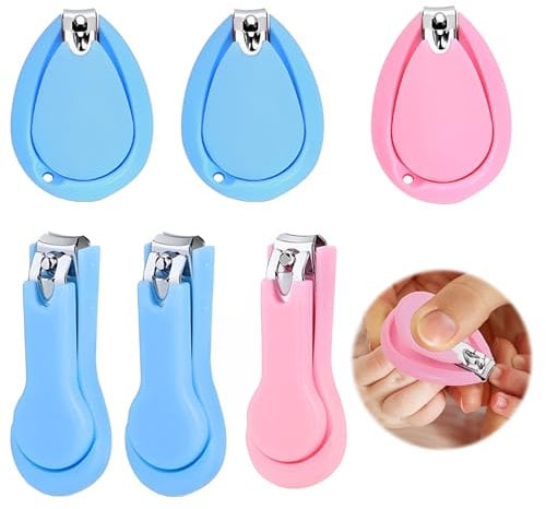6PCS Baby Nail Clippers,Pink and Blue Toddler Nail Clipper,Baby Nail Trimmer for Newborns,Anti-Slip Design Baby Nail File,Mini Baby Nail Scissors for Newborns Toddlers Baby Children