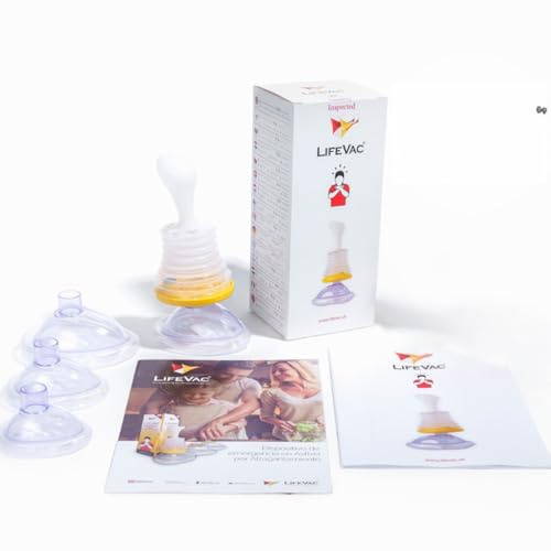 LifeVac® Kit Hogar. Equipo de Primeros Auxilios, Antiatragantamiento para Adultos y Niños, Antiasfixia, Eficacia demostrada salvando numerosas vidas, Incl. 4 Mascarillas