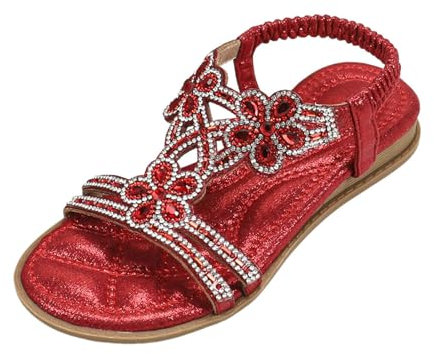 Generisch Rapunzel kostüm Kinder,Strandschuhe Arbeitsschuhe, Sandalen Mädchen Strass Blumen Flache Sommerschuhe Freizeitsandale Keilsandale Glitzer Elegant Sandalette Strandschuhe