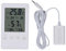 Termómetro de Higrómetro Digital, Monitor de Humedad de Temperatura con Sonda de Acero Inoxidable, Pantalla Grande, Material ABS, para el Hogar, el Invernadero y el Almacén