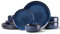 HaWare Dinner Set, 12 Piece Stoneware Dinnerware Service for 4, Reactive Glaze Dining Ware Include Plates and Bowls, Chip and Scratch Resistant, Microwave & Dishwasher Safe, Nebulas Blue