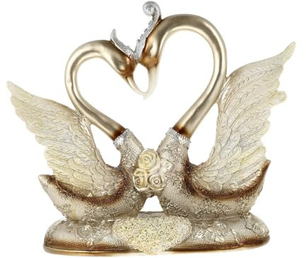 POPETPOP Swan Resin Crafts for Home Decor Romantic Couple Creative Desktop Ornament Indoor Decoration