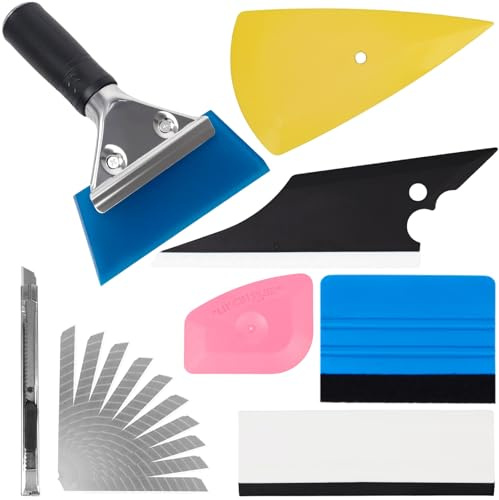 17PCS Car Window Tint Kit, Window Film Tools, Vinyl Wrap Tools Set, Car Window Film Tinting Tools Includes Vinyl and Felt Squeegees for Window Tinting Tools