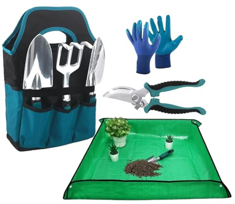 Vhjlfig Kleines Gartenwerkzeug-Set – Ergonomischer Multifunktions-Grubber und Blumenschere, Handwerkzeuge für Pflanzen und Gartenarbeit im Freien – für Innen- und Außen- und Belüftung und Erde