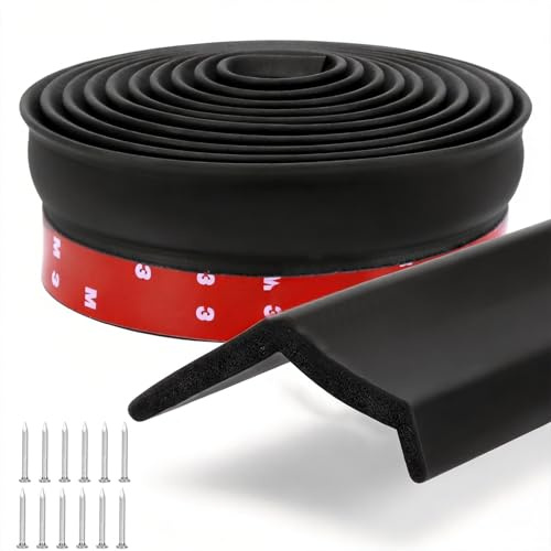3m Garage Door Bottom Weather Seal, Universal EPDM Rubber Weatherstripping Replacement, Heavy Duty Draft Stopper for Rain, Snow, Dust & Leaf Protection (Nails Included)