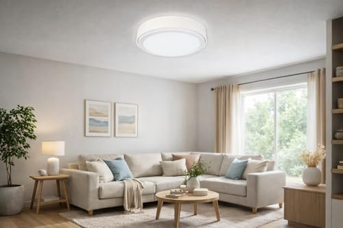 MeLiTec LED Wand Deckenleuchte D85, rund, creme-weiß