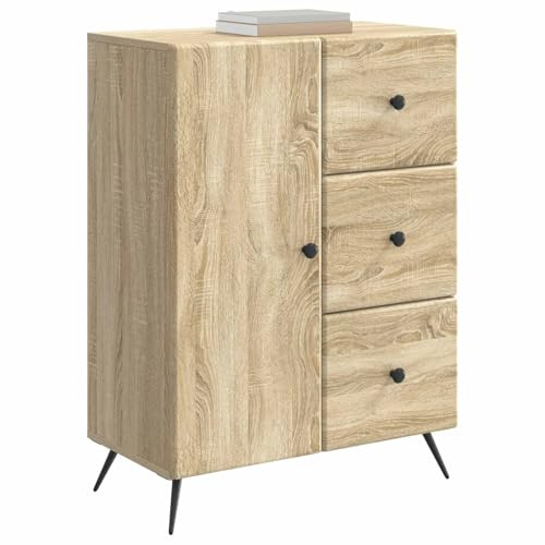 vidaXL Sideboard Sonoma-Eiche 66 x 34,5 x 90 cm Holzwerkstoff, Wohnzimmer Sideboard, modernes rechteckiges Design, viel Stauraum, Coole Dekoration, Flexible Aufbewahrung