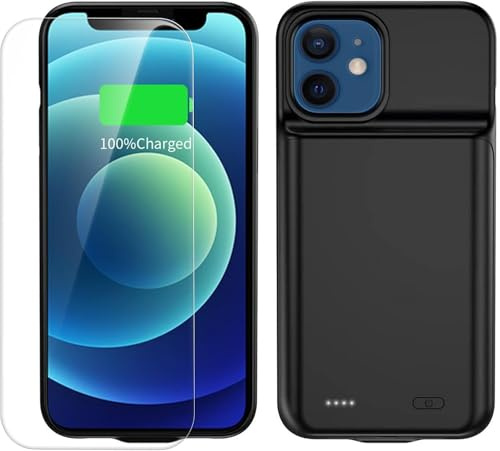 6800mAh Battery Case for iPhone 13 Mini/12 Mini 5.4 Inch, MIGAFEI Ultra Thin High-Capacity Portable Smart Charging Case, Power Switch & Raised Edge Protection – Does NOT Support Wireless Charging or C