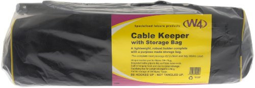 W4 Mains Cable Keeper with Storage Bag – Organiser for 25m Hook-Up Cable | Heavy-Duty Storage Reel | Prevents Tangles & Damage | Ideal for Caravan, Motorhome & Camping