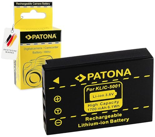 PATONA Battery Klic-5001 compatible with Kodak Easyshare DX6490 DX7440 DX7590 DX7630