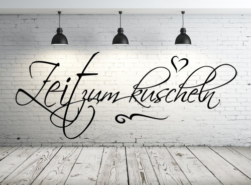 Wandtattoo 68086-58x23 cm, ~ Spruch: Zeit zum kuscheln ~ Wandaufkleber Wandtatoos Sticker Aufkleber für die Wand, Fensterbild, Tapetensticker, Türaufkleber, Tattoo aus Markenfolie - aus 32 Farben wählen