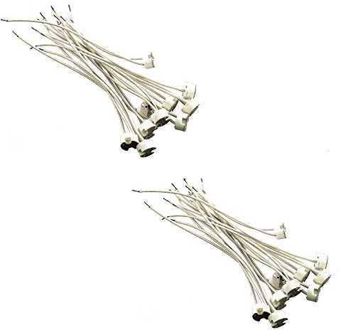 20x Offgridtec® G4 Lampenfassung Fassung Sockel - Mit isol. Kabelzuleitung - Lampensockel