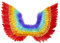 W WIDMANN MILANO Party Fashion 00649 - Gefiederte Flügel, Regenbogenfarben, Kostümzubehör, Accessoire, Karneval, Mottoparty