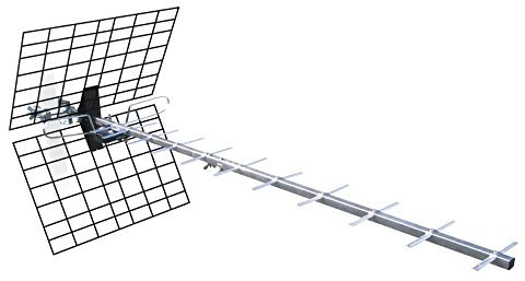 Metronic 425044 Antenne d'extérieur Trinappe 20 dB - filtre 4G - UHF - Fiche F