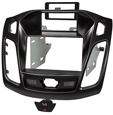 tomzz Audio 2415-063 Doppel DIN Radioblende kompatibel mit Ford Focus (DYB) 2011 bis 2015 schwarz mit Warnblinkschalter