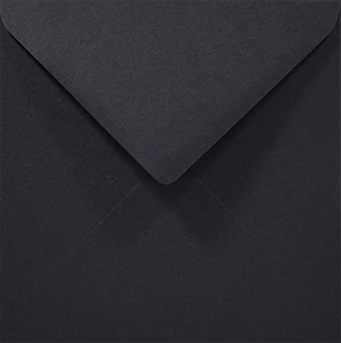 Netuno 50 quadratische Briefumschläge Schwarz 14 x 14 cm 80g Rainbow schwarze Umschläge für Trauerkarten Geburtstagskarten Briefhüllen Einladungsumschläge quadratisch Briefkuverts Schwarz
