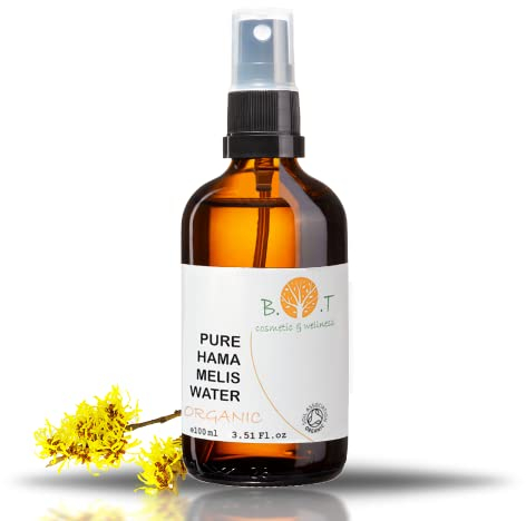 Organic Hydrolat Witch Hazel Deep Sleep Pillow Spray Hamamelis 100% Alcohol free Pore cleaner Oily Skin Toner Face Make up Remover Blemish Acne natural cleanser and toner 100ml- 3.51 Fl oz