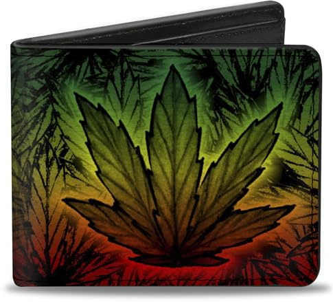 Buckle-Down Men's Bifold Wallet Weed Travel Accessory Bi-fold Wallet, Multicoloured, 4.0 x 3.5