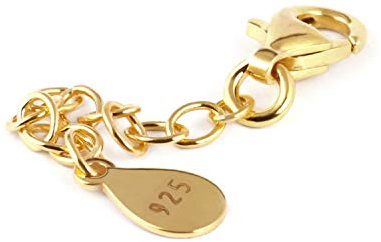 My-Bead 1 Stück Verlängerungskette 5cm 925 Sterling Silber 18K vergoldet für Armbänder und Ketten Juweliers- Qualität