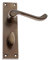 Victorian Scroll Door Handle - Bathroom Set - Antique Brass
