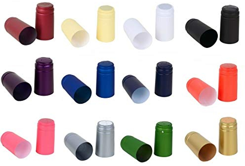 HUGBERT Top Schrumpfkapseln, Kapseln für Weinkorken, Flaschenkapseln mit einem Aufreißstreifen, Siegelkapseln, verschiedene Farben, Passt zu jeder Standard Wein- oder Sektflasche, Silber, 100 Stück